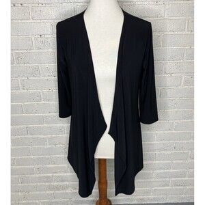Premise Womens S Black Open Front Cardigan Waterfall Goth Grunge Fairy